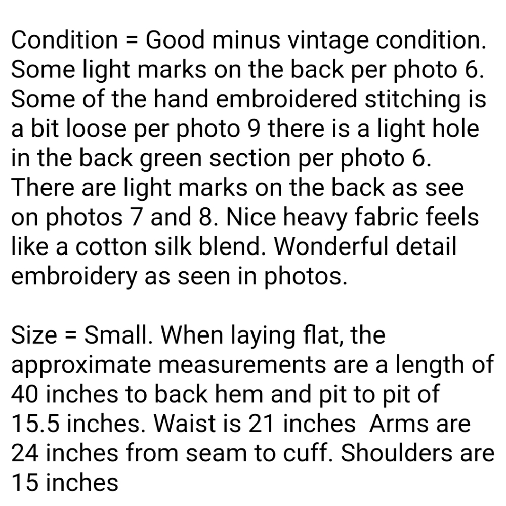 Vintage 70s Red Black Kaftan Boho Handmade Small - image 8